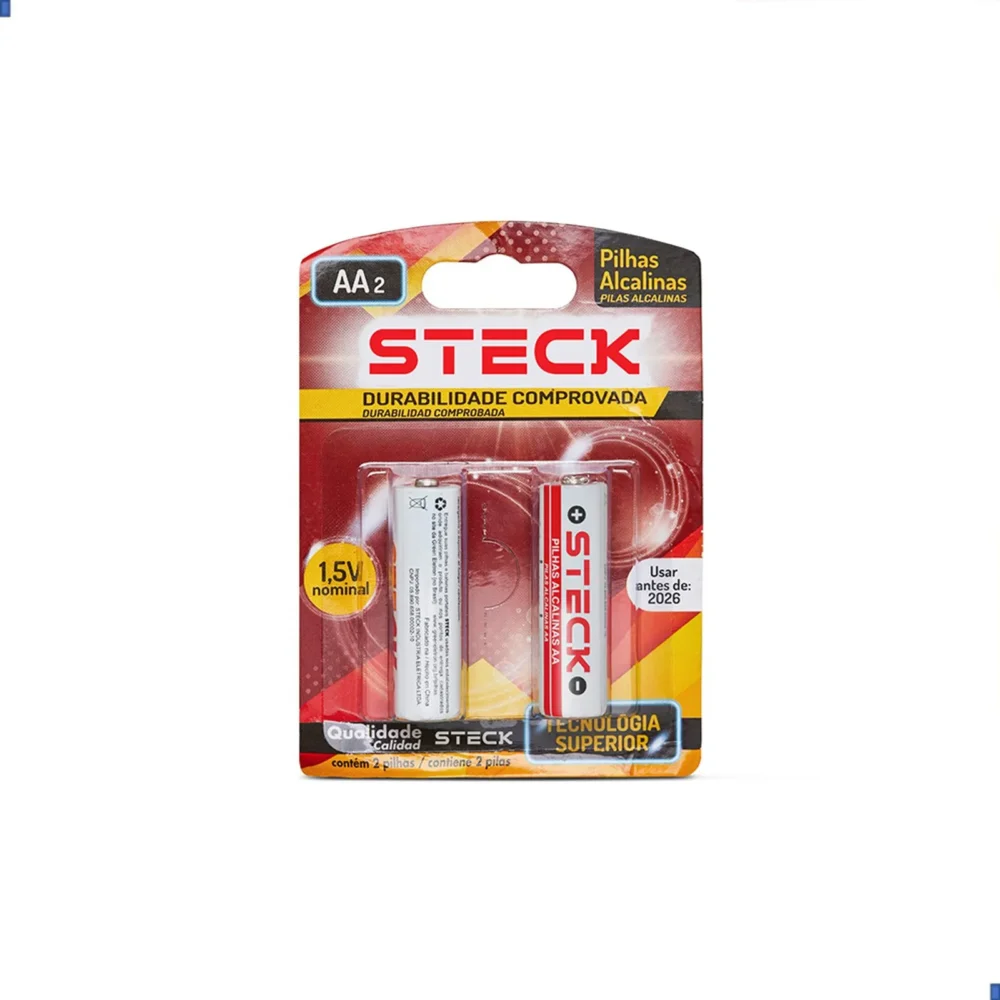 Pilha Alcalina 1.5V Tipo Aa Pack C/2 Steck